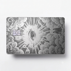 Celestial Eye luxury metal card with ornate engraved artwork in brushed silver finish