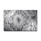 Celestial Eye luxury metal card with ornate engraved artwork in glossy silver finish