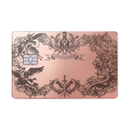 Dragon Emblem luxury metal card with ornate dragon artwork in glossy rose gold finish