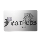 Fearless Lion luxury metal card in brushed silver finish