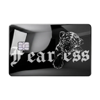 Fearless Lion luxury metal card in glossy black finish