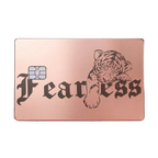 Fearless Lion luxury metal card in glossy rose gold finish