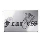 Fearless Lion luxury metal card in glossy silver finish