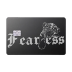 Fearless Lion luxury metal card in matte black and silver finish