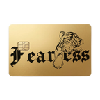Fearless Lion luxury metal card in matte gold finish