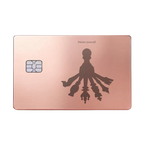 Master Yourself luxury metal card featuring a silhouette with multiple shadows in glossy rose gold finish