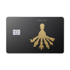 Master Yourself luxury metal card featuring a silhouette with multiple shadows in matte black and gold finish