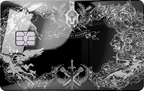 Glossy black Regal Crest luxury card with contrasting silver ornamental detailing