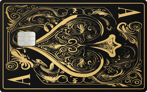 Ace of Spades metal card in Black Gold