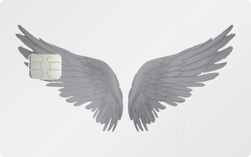 Angel Wings metal card in White