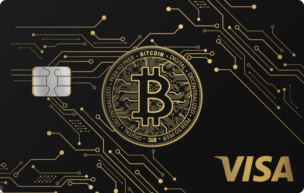 Bitcoin Circuit metal card in Black Gold, engraved stainless steel by Metacards