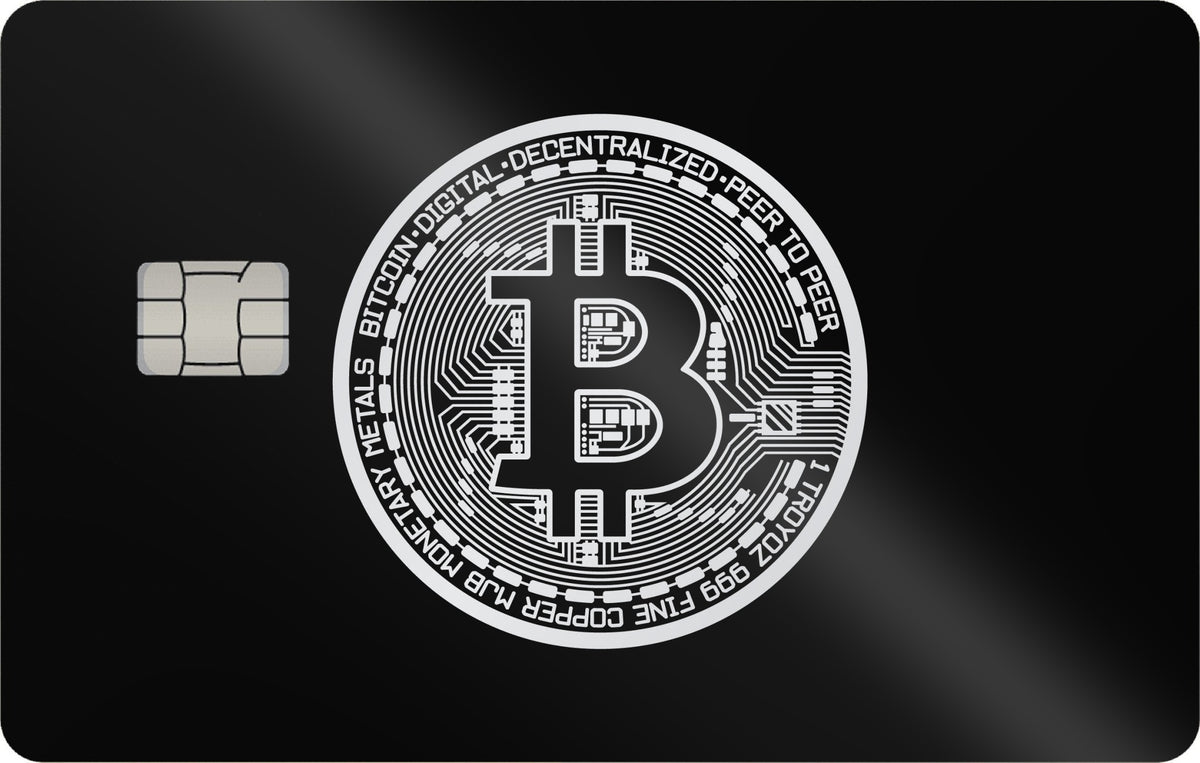 Bitcoin Gold metal card in Glossy Black Silver