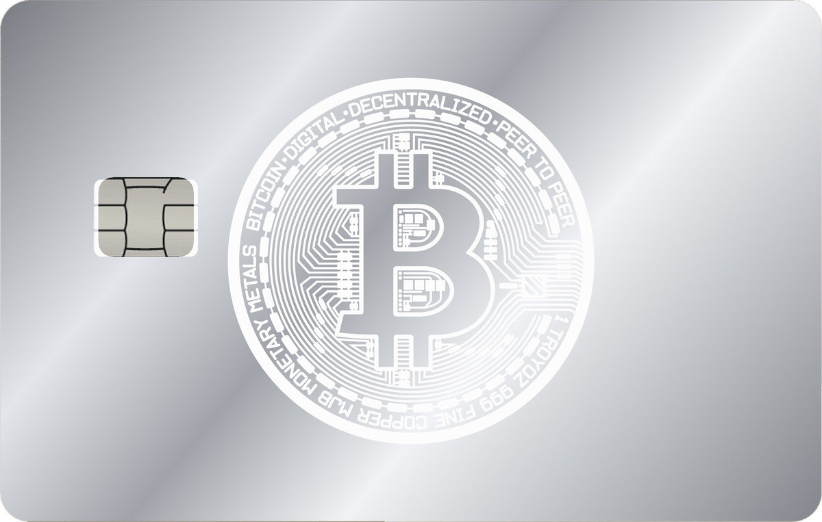 Bitcoin Gold metal card in Glossy Silver