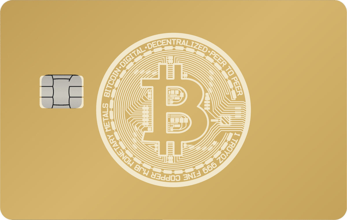 Bitcoin Gold metal card in Matte Gold