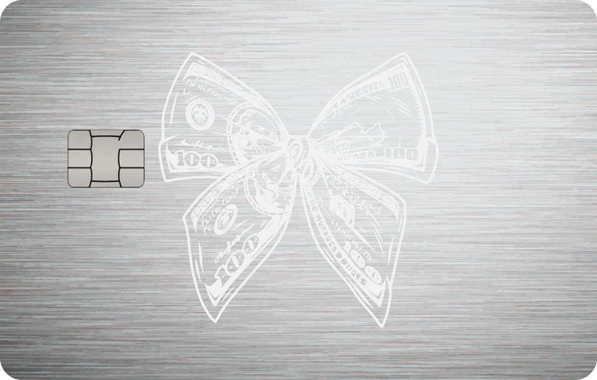 Bow of Money metal card, engraved stainless steel by Metacards (view 4 of 6)