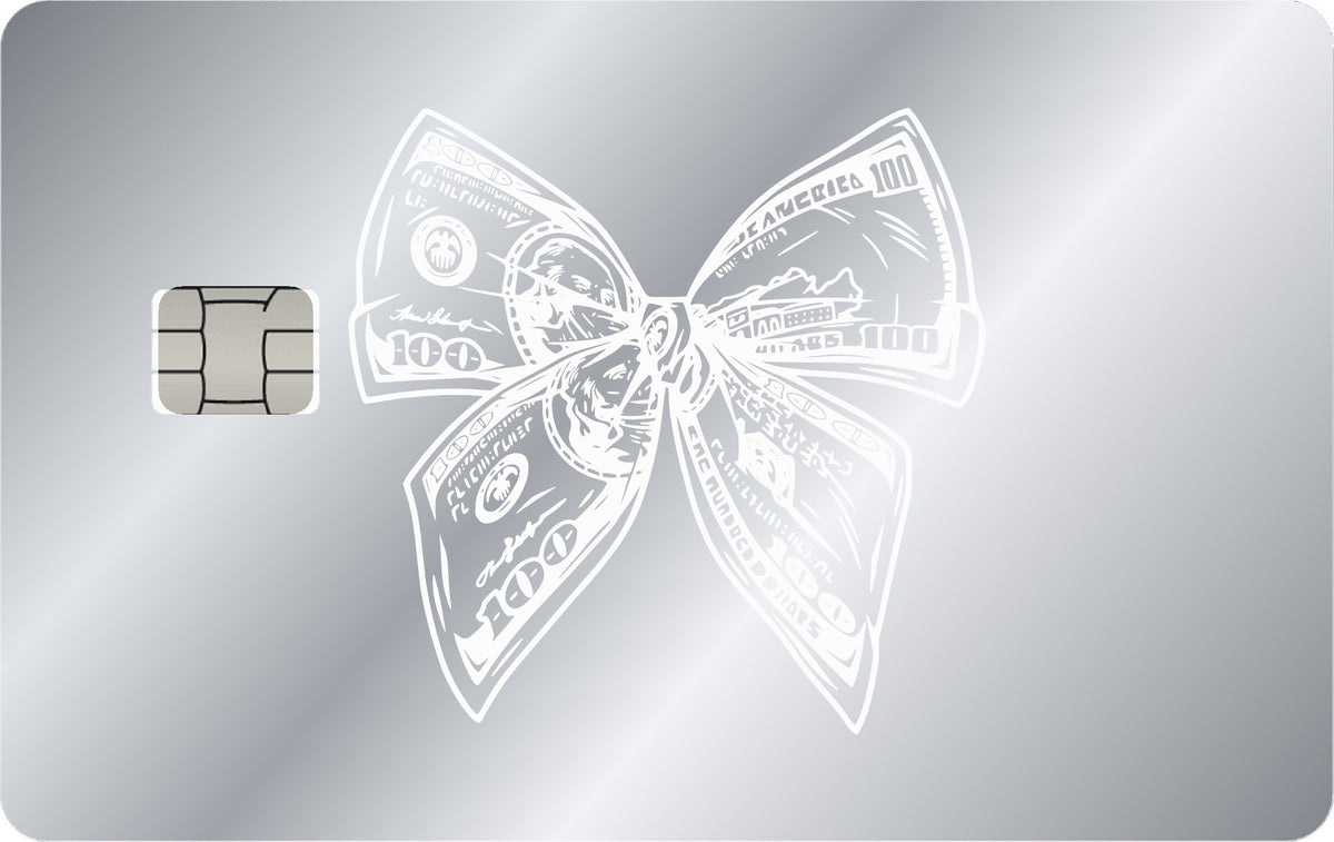 Bow of Money metal card in Glossy Silver