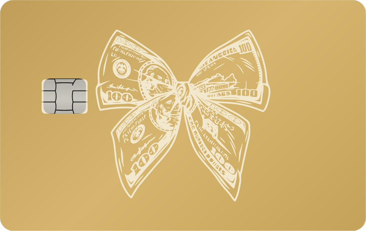 Bow of Money metal card in Matte Gold