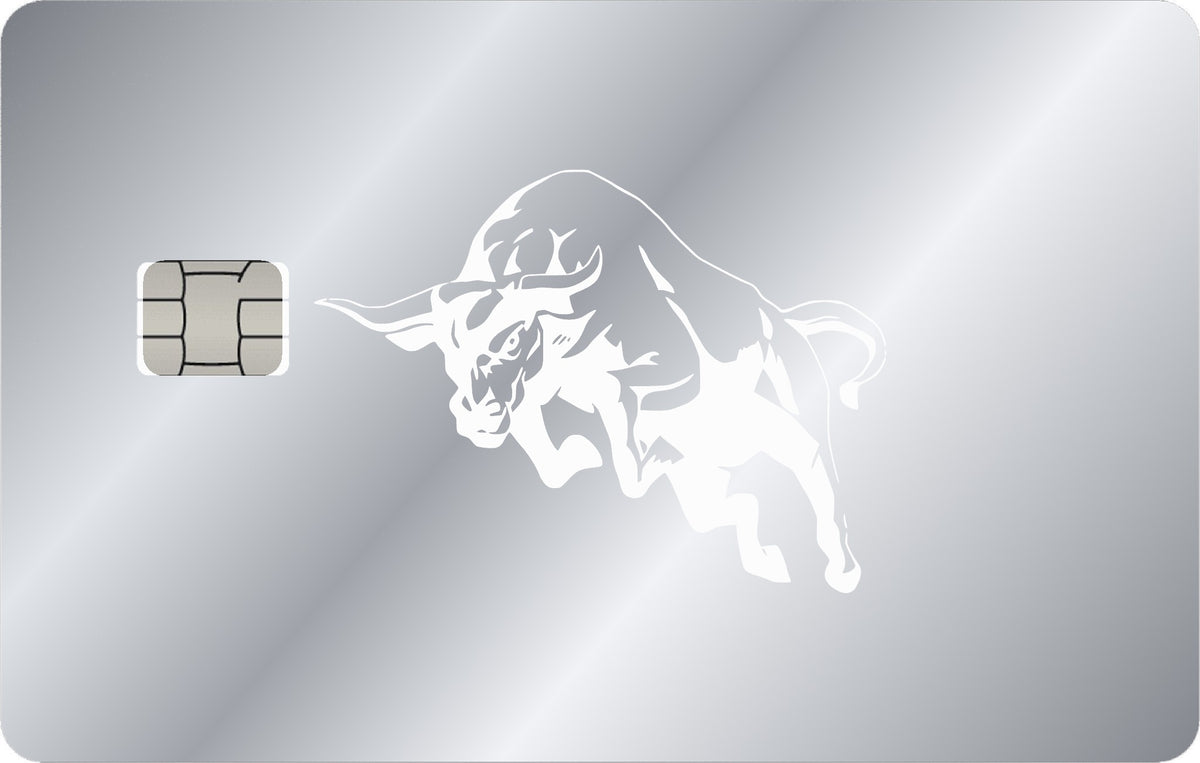 Bull metal card in Glossy Silver