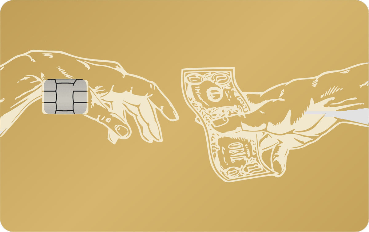 Creation of Money metal card in Matte Gold