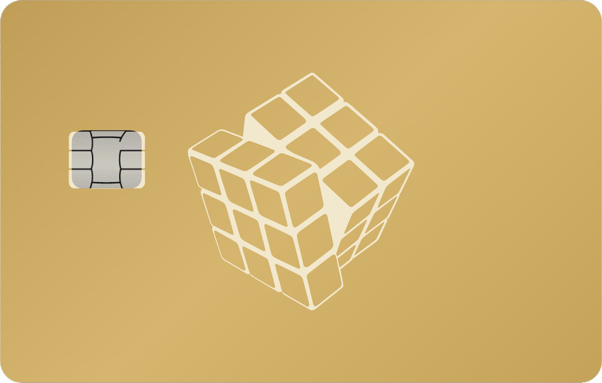 Cube metal card in Matte Gold