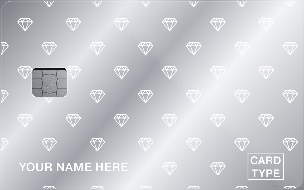 Diamond Pattern metal card in Glossy Silver