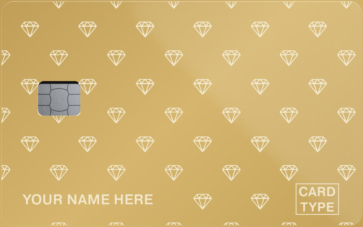Diamond Pattern metal card in Matte Gold