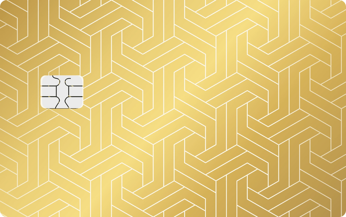Geometric Weave metal card in Glossy Gold