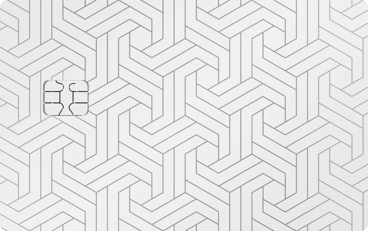 Geometric Weave metal card in White