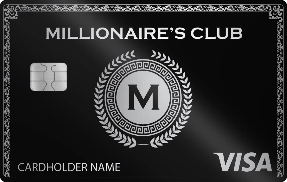 Millionaire's Club metal card in Glossy Black Silver