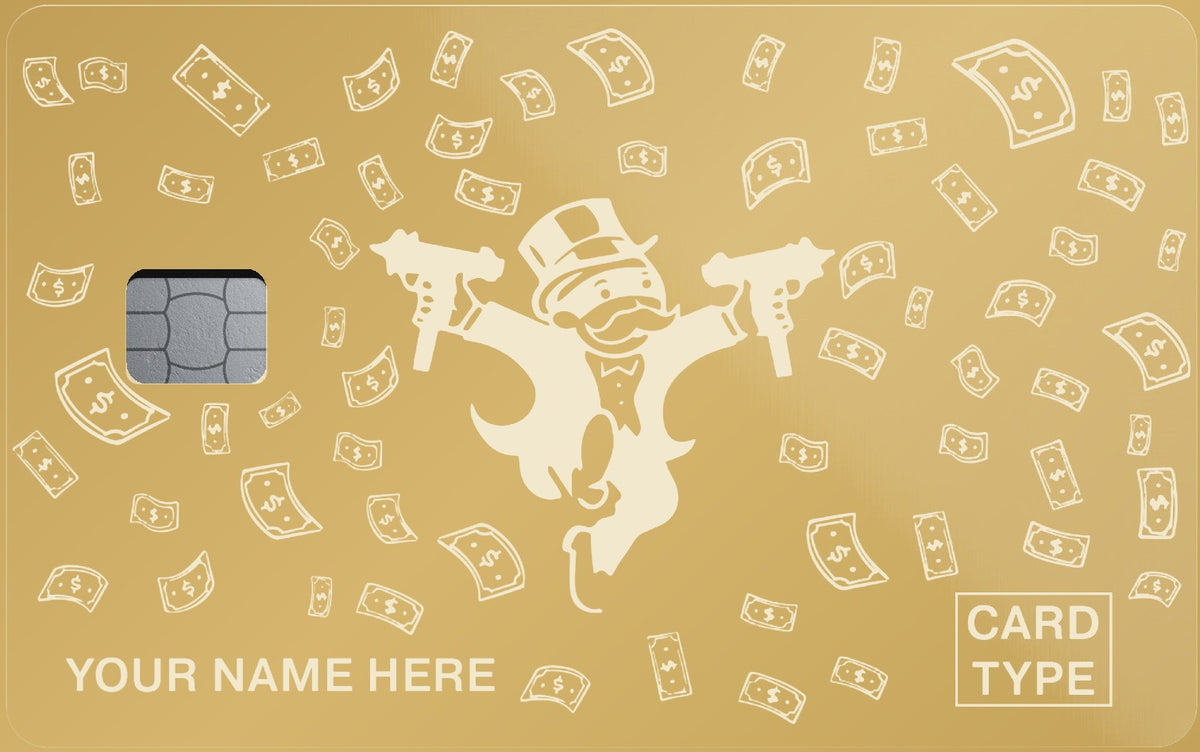 Money Rain metal card in Matte Gold