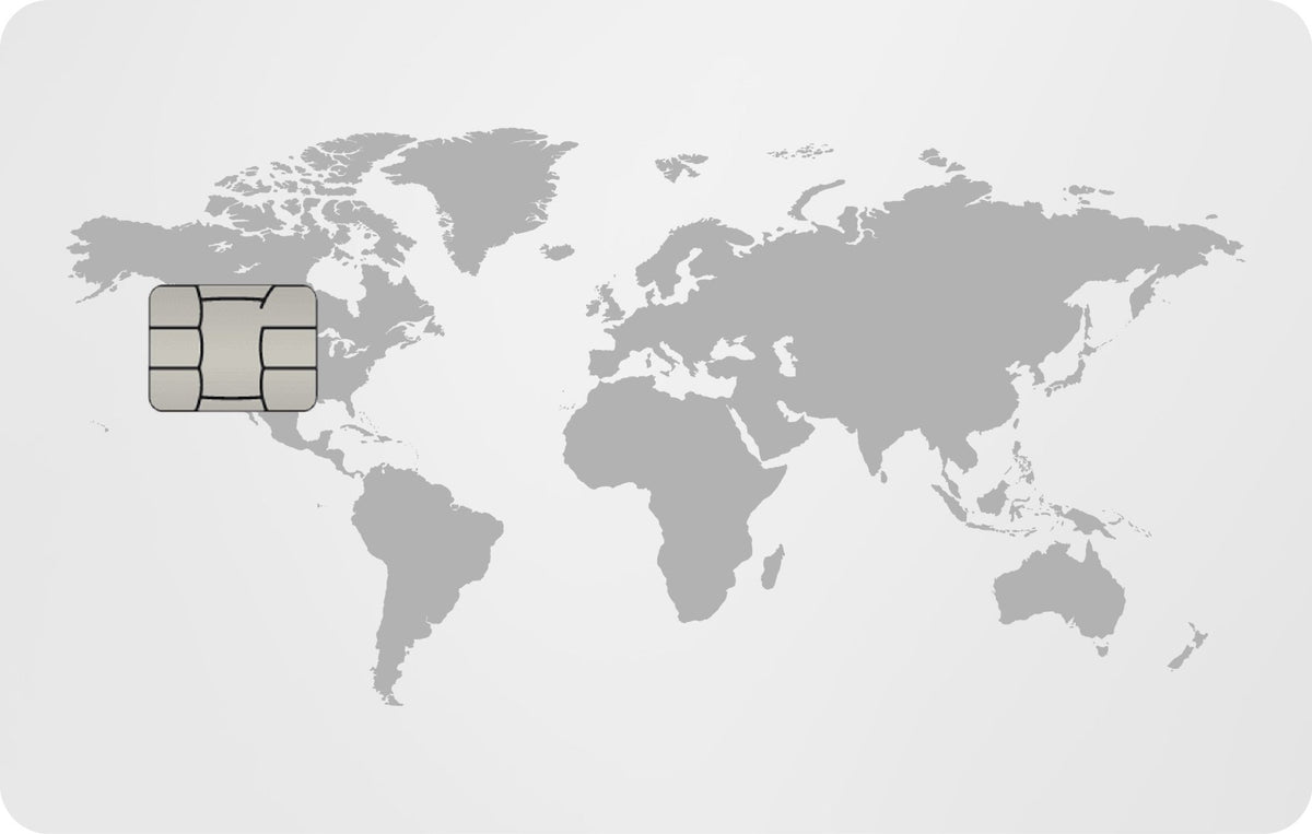 World Map Silver metal card, engraved stainless steel by Metacards (view 5 of 6)