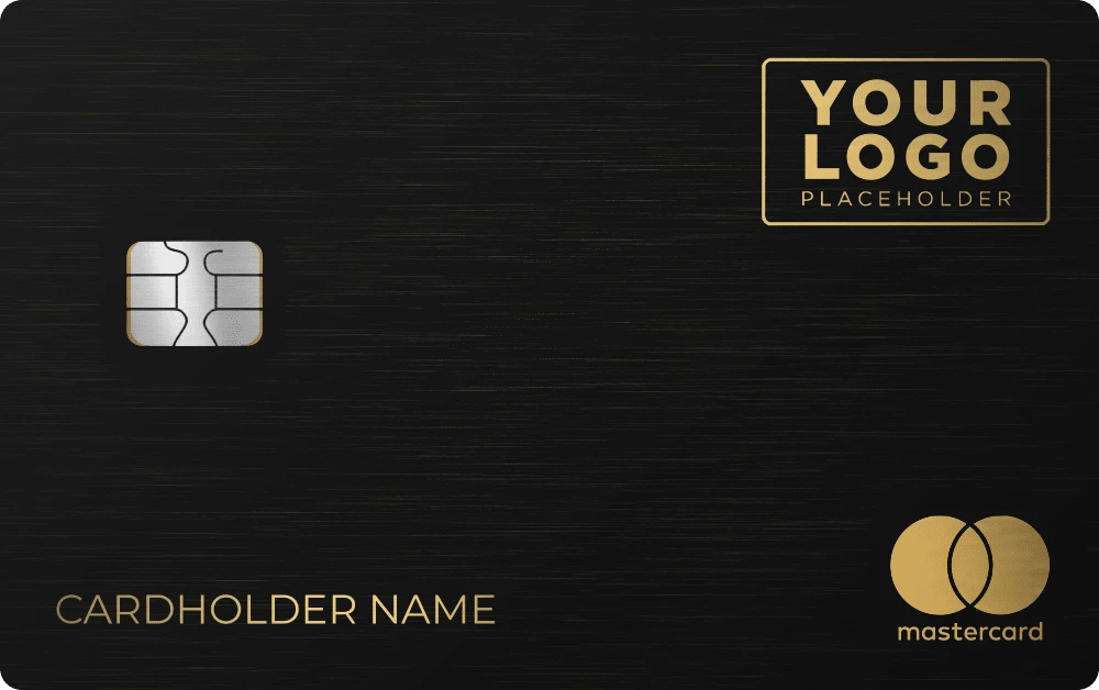 Your Logo metal card in Black Gold, engraved stainless steel by Metacards