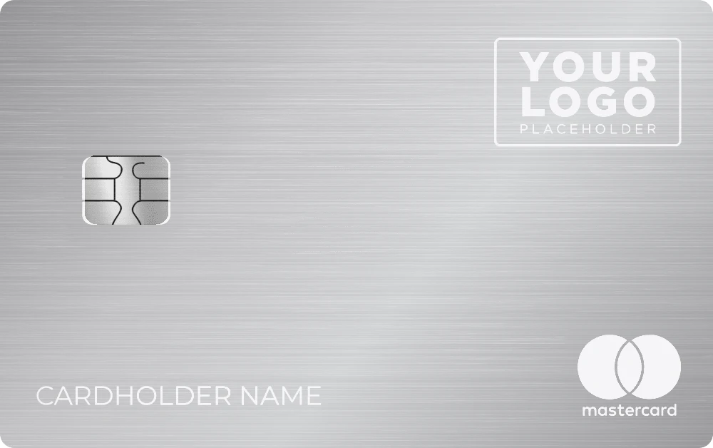 Your Logo metal card in Brushed Silver, engraved stainless steel by Metacards