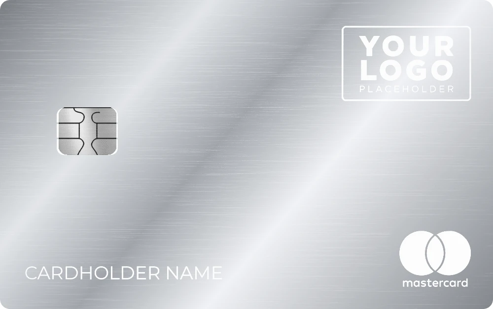 Your Logo metal card in Glossy Silver, engraved stainless steel by Metacards