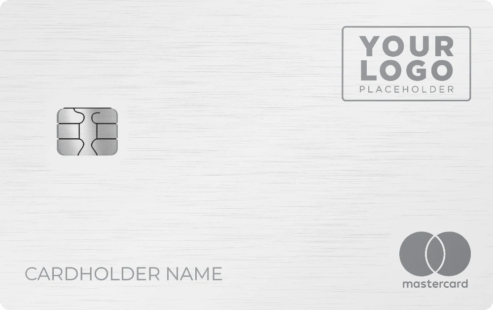 Your Logo metal card in White, engraved stainless steel by Metacards
